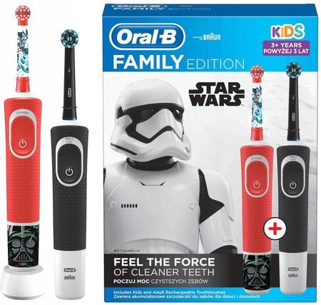 Oral-B Family Pack Vitality 100 Black Edition + Kids 3+ Star Wars