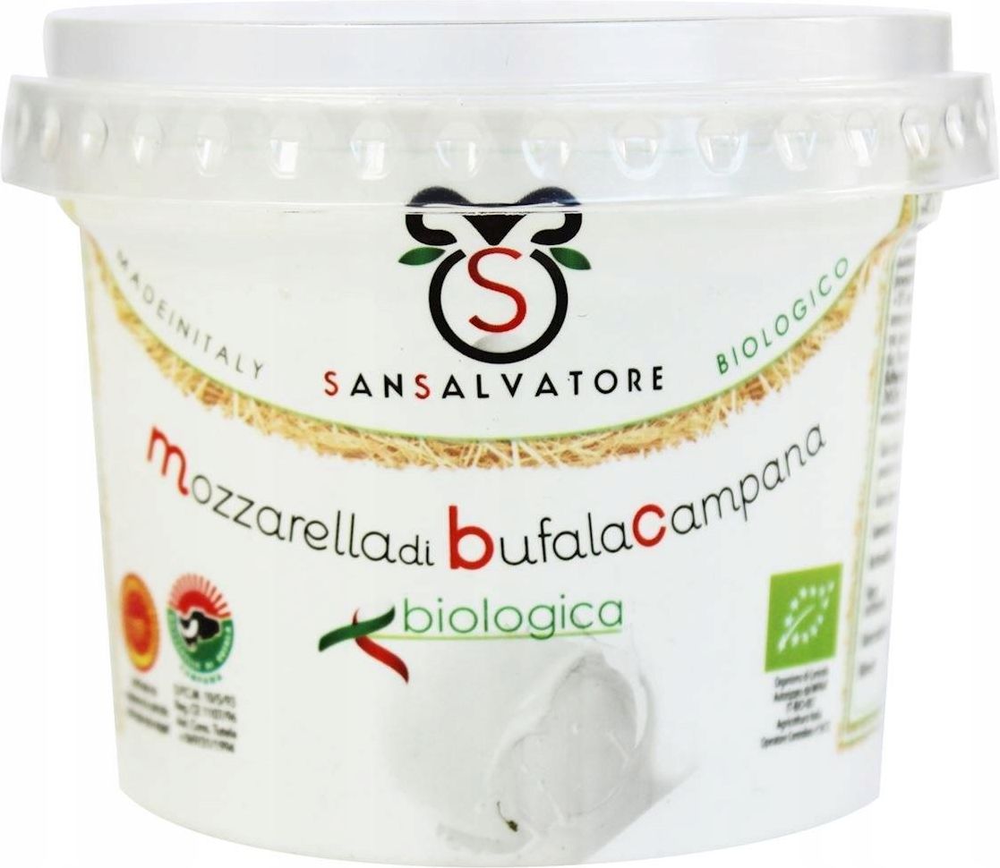 BIOLOGICA - Mozzarella Z BAWOLEGO (1 kulka w kubeczku) BIO 320g - zdjęcie 1 BIOLOGICA - Mozzarella Z BAWOLEGO (1 kulka w kubeczku) BIO 320g