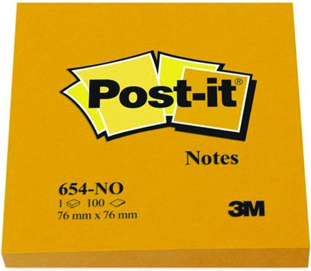 Post-It Karteczki Samoprzylepne 3M 100 Kartek 76X76Mm 654N