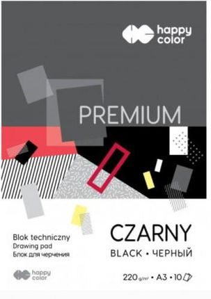 Happy Color Blok Techniczny Czarny A3/10 Ark. Premium