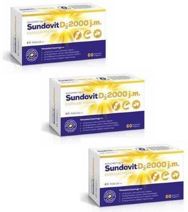 Zestaw 3X Sundovit D3 2000 Suplement Diety Dla Seniora 60Kaps.