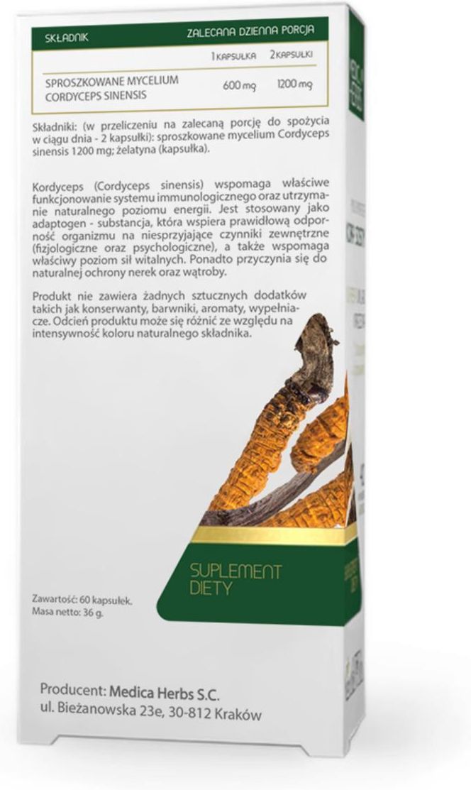 Preparat Medycyny Naturalnej Medica Herbs Kordyceps 600mg 60kaps Opinie I Ceny Na Ceneopl 1559