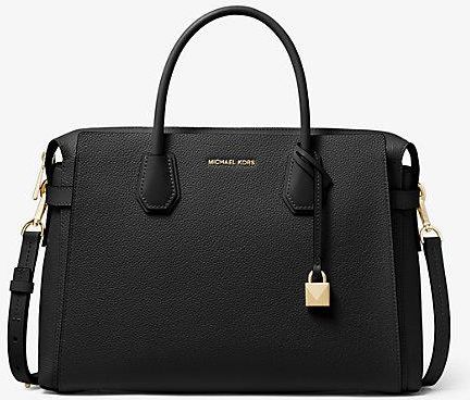 Mercer Large Pebbled Leather Belted Satchel