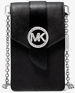 Michael kors Small Saffiano Leather Smartphone Crossbody Bag Black