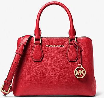 Michael Kors Mk Camille Small Pebbled Leather Satchel - Bright Red - Michael  Kors - Ceny i opinie 