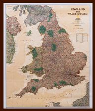 Zdjęcie National Geographic. Anglia I Walia. Mapa Ścienna Polityczna. Executive 1:868 420 - Łask