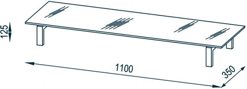 Maja Möbel Stolik Pod Telewizor 110Cm Biały Szkło Metal 16059746