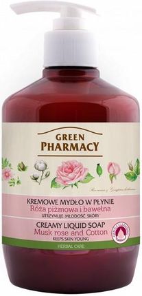 Green Pharmacy Kremowe Mydło W Płynie Róża Piżmowa I Bawełna 460Ml