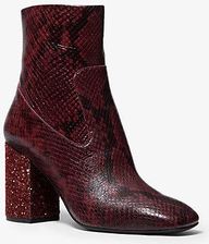 marcella flex snake embossed leather ankle boot