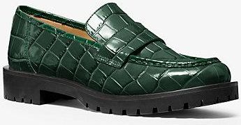 holland crocodile embossed leather loafer