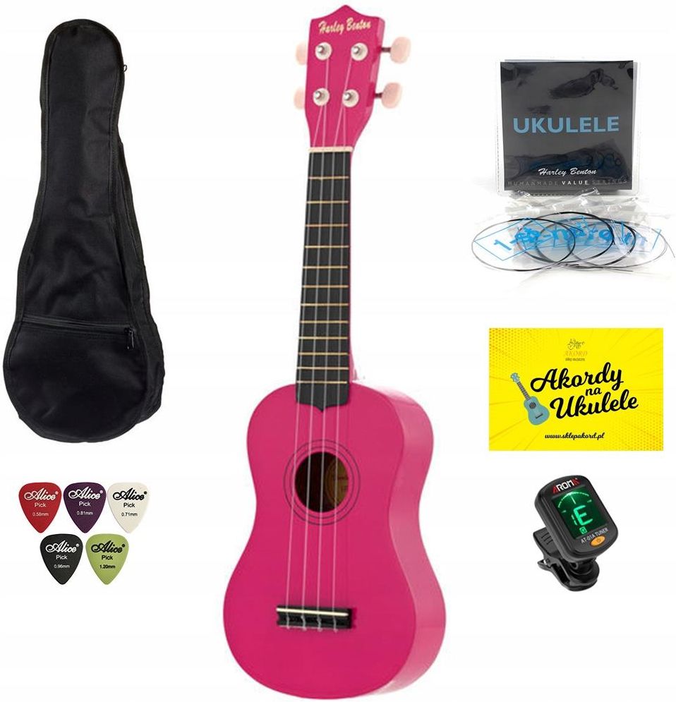 Ukulele Harley Benton Pink + Zestaw Akcesoriów Ceny i opinie Ceneo.pl