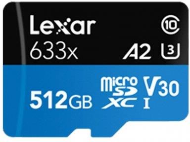 Lexar microSDXC 512GB High-Performance 633x UHS-I A2 V30 (LSDMI512BB633A)
