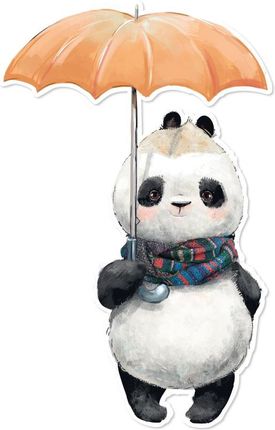 Wall Snuggles Panda Z Parasolką, Pluszowa Naklejka Na Ścianę Do Pokoju Dziecka 59X70Cm