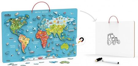 Viga 2W1 Tablica Edukacyjna Z Magnetyczną Mapą Świata