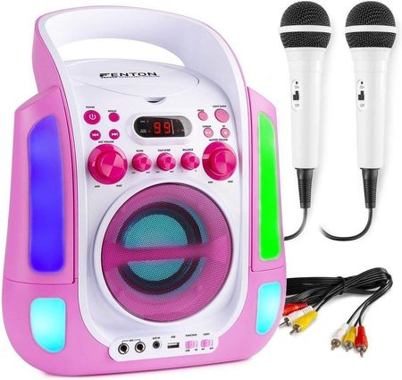 Fenton Karaoke System Z Cd I 2 Mikrofonami Sbs30P Różowy