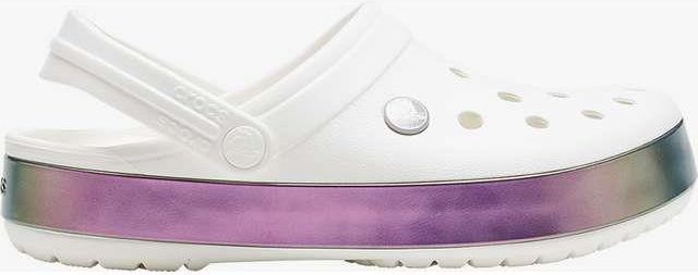 Klapki Crocs Crocband Iridescent Band Clog 206595-100 White White - Main Image