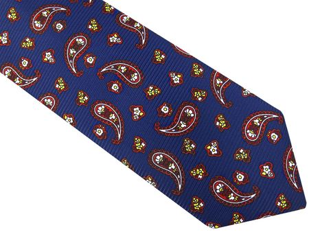 Granatowy krawat męski we wzór paisley D50