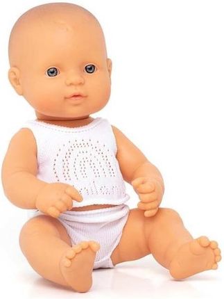 Miniland Doll Europejka 32   Lalka Dziewczynka Europejka 32 cm + Ubranko Miniland Baby  