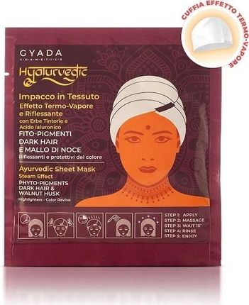 Gyada Cosmetics Hyalurvedic Maska W Płachcie Dark Hair 60ml