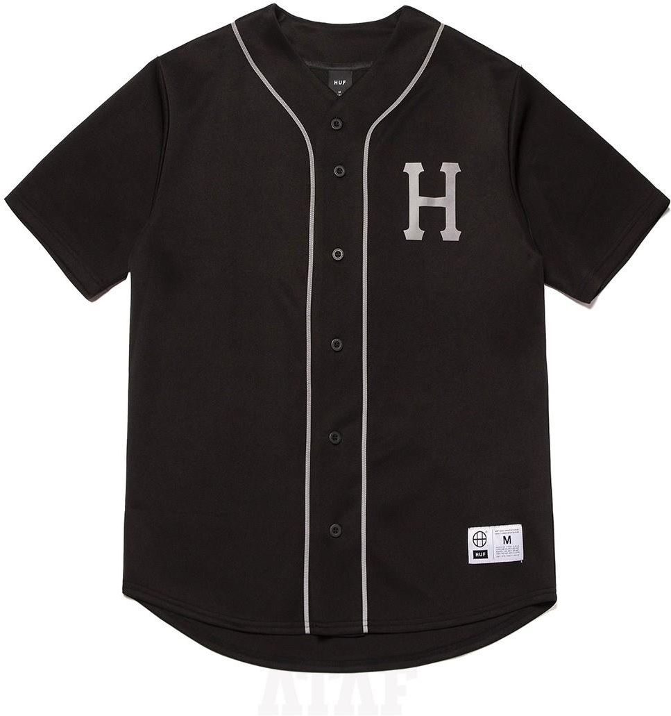 HUF Classic H Reflective Black Baseball Jersey