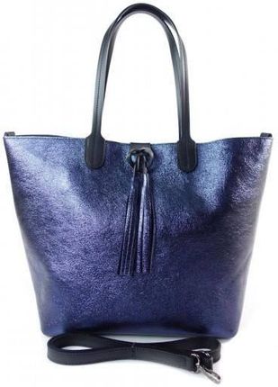 Duża torba Shopper Bag na ramię Vera Pelle Blue SB599BS