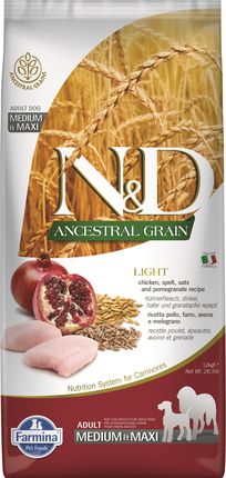 N&D Ancestral Grain Chicken & Pomegranate Light Dog Medium & Maxi 2,5Kg