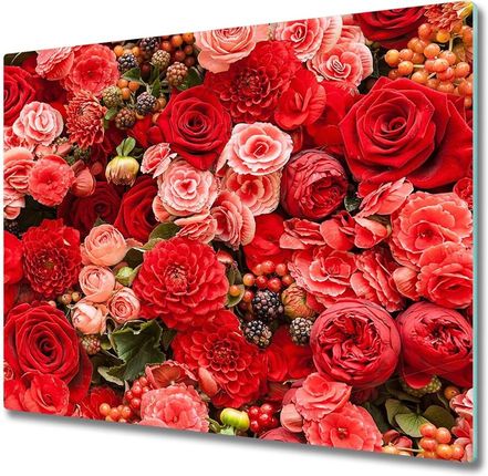 Tulup Deska do krojenia Czerwone kwiaty 60x52cm (PLDKNN89362554)