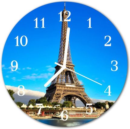 Tulup Zegar szklany okrągły Wieża Eiffela miasto fi30cm (PLZSO30NN60713564)