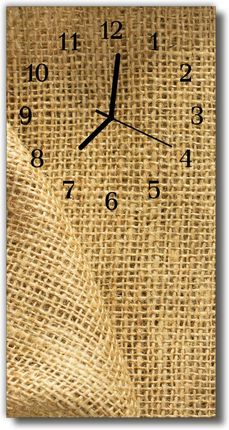Tulup Zegar Szklany Pionowy Płótno beżowy 30x60cm (PLZSV30X60NN102539084)