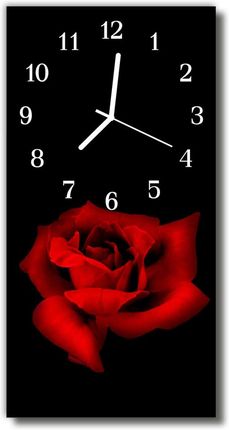 Tulup Zegar Szklany Pionowy Kwiaty Róża czerwony 30x60cm (PLZSV30X60NN10983305)