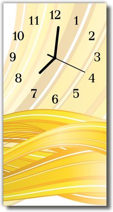 Tulup Zegar Szklany Pionowy Sztuka Grafika abstrakcja żółty 30x60cm (PLZSV30X60NN12486806)