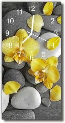 Tulup Zegar Szklany Pionowy Kwiaty Kamień kolorowy 30x60cm (PLZSV30X60NN126326842)
