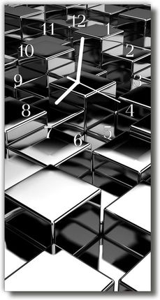 Tulup Zegar Szklany Pionowy Sztuka Metalowe sześciany czarny 30x60cm (PLZSV30X60NN31878519)