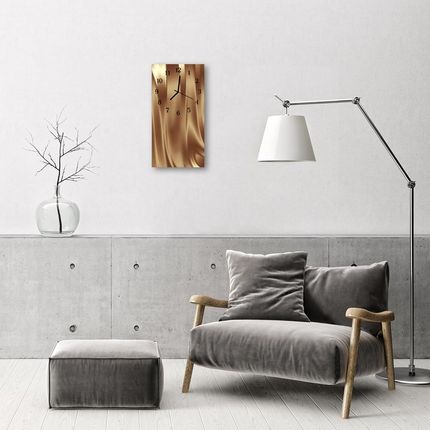 Tulup Zegar Szklany Pionowy Metalowy grafika złoto 30x60cm (PLZSV30X60NN4564047)