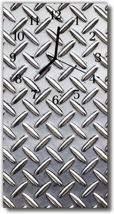 Tulup Zegar Szklany Pionowy Metalowy srebrny 30x60cm (PLZSV30X60NN45681686)