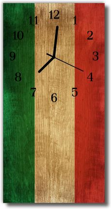 Tulup Zegar Szklany Pionowy Włoska flaga kolorowy 30x60cm (PLZSV30X60NN53323540)