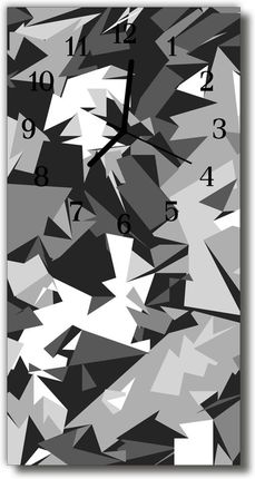 Tulup Zegar Szklany Pionowy Sztuka Grafika geometria szary 30x60cm (PLZSV30X60NN54703664)
