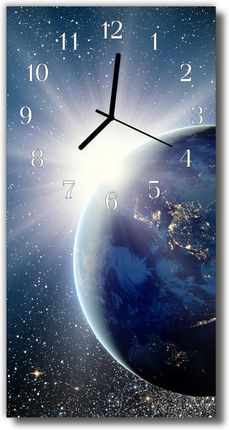 Tulup Zegar Szklany Pionowy Planeta Wszechświat ziemi niebieski 30x60cm (PLZSV30X60NN61019631)