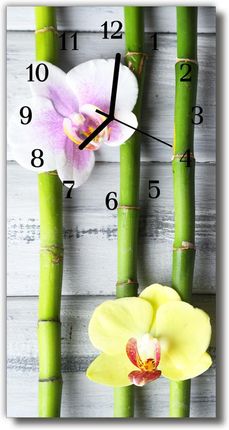 Tulup Zegar Szklany Pionowy Kwiaty Bambusowy storczyk kolorowy 30x60cm (PLZSV30X60NN62573147)