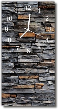 Tulup Zegar Szklany Pionowy Kamienny mur szary 30x60cm (PLZSV30X60NN71606467)