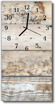 Tulup Zegar Szklany Pionowy Drewno naturalne beżowy 30x60cm (PLZSV30X60NN75530665)