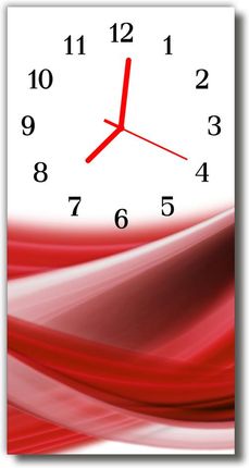 Tulup Zegar Szklany Pionowy Abstrakcja linie fale czerwony 30x60cm (PLZSV30X60NN83243071)