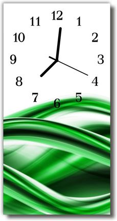 Tulup Zegar Szklany Pionowy Sztuka Abstrakcja fala zielony 30x60cm (PLZSV30X60NN93725086)