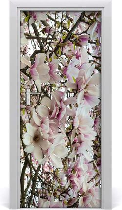 Tulup Nalepka Naklejka fototapeta na drzwi Kwiaty magnolii 75x205cm (DOORSTICKERF107287859)
