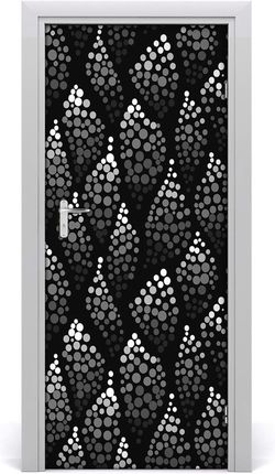 Tulup Naklejka fototapeta na drzwi Czarno-białe kropki 75x205cm (DOORSTICKERF108889410)