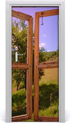 Tulup Naklejka fototapeta na drzwi Krajobraz za oknem 75x205cm (DOORSTICKERF3292508)