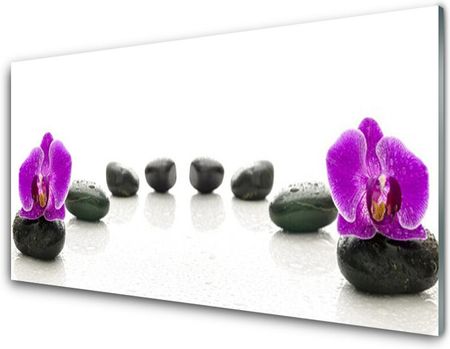 Tulup Obraz Szklany Kwiat Storczyki Kamyczki 125x50cm (OSHNN49566256)