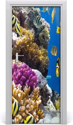 Tulup Naklejka samoprzylepna na drzwi Rafa koralowa 75x205cm (DOORSTICKERF36026012)