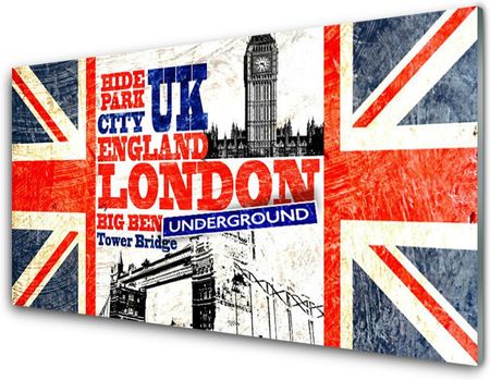 Tulup Obraz Szklany Londyn Flaga Sztuka 120x60cm (OSHNN50161095)
