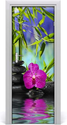 Tulup Naklejka samoprzylepna okleina Orchidea i bambus 75x205cm (DOORSTICKERF54557063)